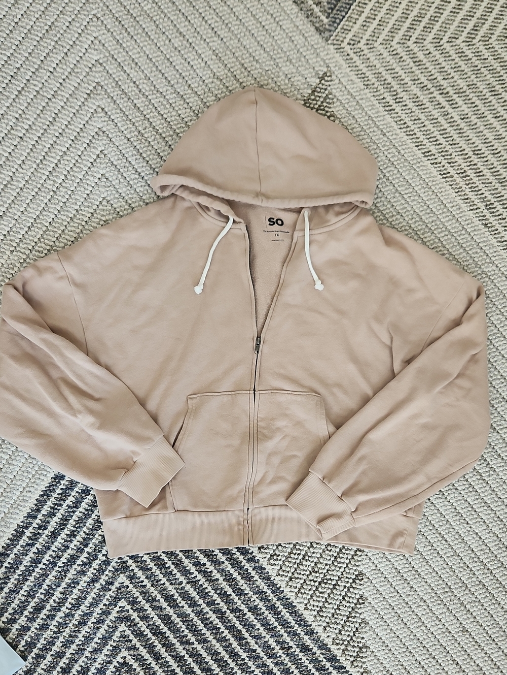 SO Women's Zip-Up Hoodie in Light Beige
